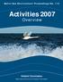 Baltic Sea Environment Proceedings No Activities Overview. Helsinki Commission. Baltic Marine Environment Protection Commission