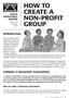 HOW TO CREATE A NON-PROFIT GROUP