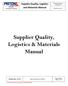 Supplier Quality, Logistics & Materials Manual