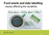Food waste and date labelling. - issues affecting the durability
