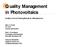 Quality Management in Photovoltaics