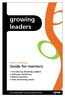 growing leaders Mentor materials Guide for mentors Introducing Growing Leaders Defining mentoring Biblical pointers How mentoring works