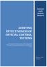 AUDITING EFFECTIVENESS OF OFFICIAL CONTROL SYSTEMS