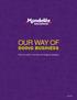 OUR WAY OF DOING BUSINESS. The Mondelēz International Code of Conduct. v