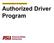 Instructional webinar for departments. Authorized Driver Program