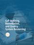 GxP Auditing, Remediation, and Quality System Resourcing