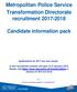 Metropolitan Police Service Transformation Directorate recruitment