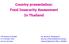 Country presentation: Food Insecurity Assessment In Thailand
