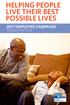 HELPING PEOPLE LIVE THEIR BEST POSSIBLE LIVES 2017 EMPLOYEE CAMPAIGN COORDINATOR GUIDE