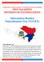 Information Booklet Naturalization Test (NATEX)