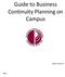 Guide to Business Continuity Planning on Campus