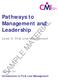 Pathways to Management and Leadership SAMPLE MATERIAL. Level 3: First Line Management. Unit 3017V1. Introduction to First Line Management