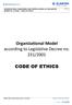 Organizational Model according to Legislative Decree no. 231/2001