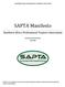 SOUTHERN AFRICA PROFESSIONAL TRAINERS ASSOCIATION. SAPTA Manifesto. Southern Africa Professional Trainers Association