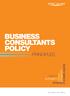 BUSINESS CONSULTANTS POLICY