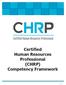 Certified Human Resources Professional (CHRP) Competency Framework