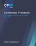 Competency Framework FOR CHARTERED PROFESSIONALS IN HUMAN RESOURCES