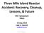 Three Mile Island Reactor Accident: Recovery, Cleanup, Lessons, & Future
