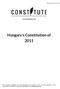 Hungary's Constitution of 2011