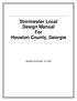 Stormwater Local Design Manual For Houston County, Georgia