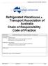 Refrigerated Warehouse & Transport Association of Australia Chain of Responsibility Code of Practice