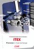 Gasketed-plate heat exchangers ITEX. b NA O7.129A. Precision in heat exchange