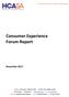 Consumer Experience Forum Report November 2017