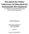 The Quest for Policy Coherence in Education for Sustainable Development An Analysis of Conceptualisations among International Organisations