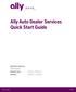Ally Auto Dealer Services Quick Start Guide