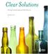 Clear Solutions. Moving Towards Improved Glass Recovery. A Report by. September 2014