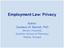 Employment Law: Privacy