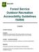 Forest Service Outdoor Recreation Accessibility Guidelines