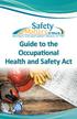Guide to the Occupa onal Health and Safety Act. Information for Workers