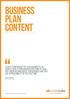 Business Plan Content