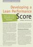Score. Developing a Lean Performance PERFORMANCE MEASUREMENT. Here s a way to track the progress of your lean journey.