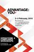 ADVANTAGE: YOU. 2 3 February, 2015 OPERATIONS & COMPLIANCE WORKSHOPS. Bloomberg L.P. L27 Cheung Kong Centre 2 Queen s Road Central Hong Kong