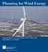 Planning for Wind Energy