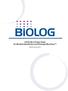 CATALOG & Product Guide For Microbial Identification and Phenotype MicroArray