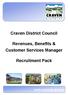 Craven District Council. Revenues, Benefits & Customer Services Manager. Recruitment Pack
