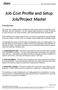 Job Cost Profile and Setup. Job/Project Master
