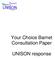 Your Choice Barnet Consultation Paper. UNISON response