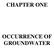 CHAPTER ONE OCCURRENCE OF GROUNDWATER