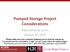 Pumped Storage Project Considerations