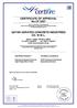 CERTIFICATE OF APPROVAL No CF 5207 QATAR AERATED CONCRETE INDUSTRIES CO. W.W.L.