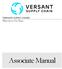 VERSANT SUPPLY CHAIN. Welcome to Our Team. Associate Manual