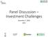 Panel Discussion Investment Challenges. December 7, 2016 CETC