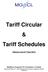 Tariff Circular & Tariff Schedules. (Effective from 01 st April 2015)