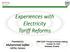 Experiences with Electricity Tariff Reforms