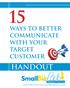 WaYS TO BETTER COMMUNICATE WITH YOUR TARGET CUSTOMER HANDOUT.