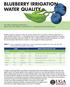 BLUEBERRY IRRIGATION WATER QUALITY